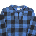 TRADER BAY Womens Blue & Black Patterned Jumper Pullover Check Round Neck