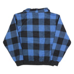 TRADER BAY Womens Blue & Black Patterned Jumper Pullover Check Round Neck