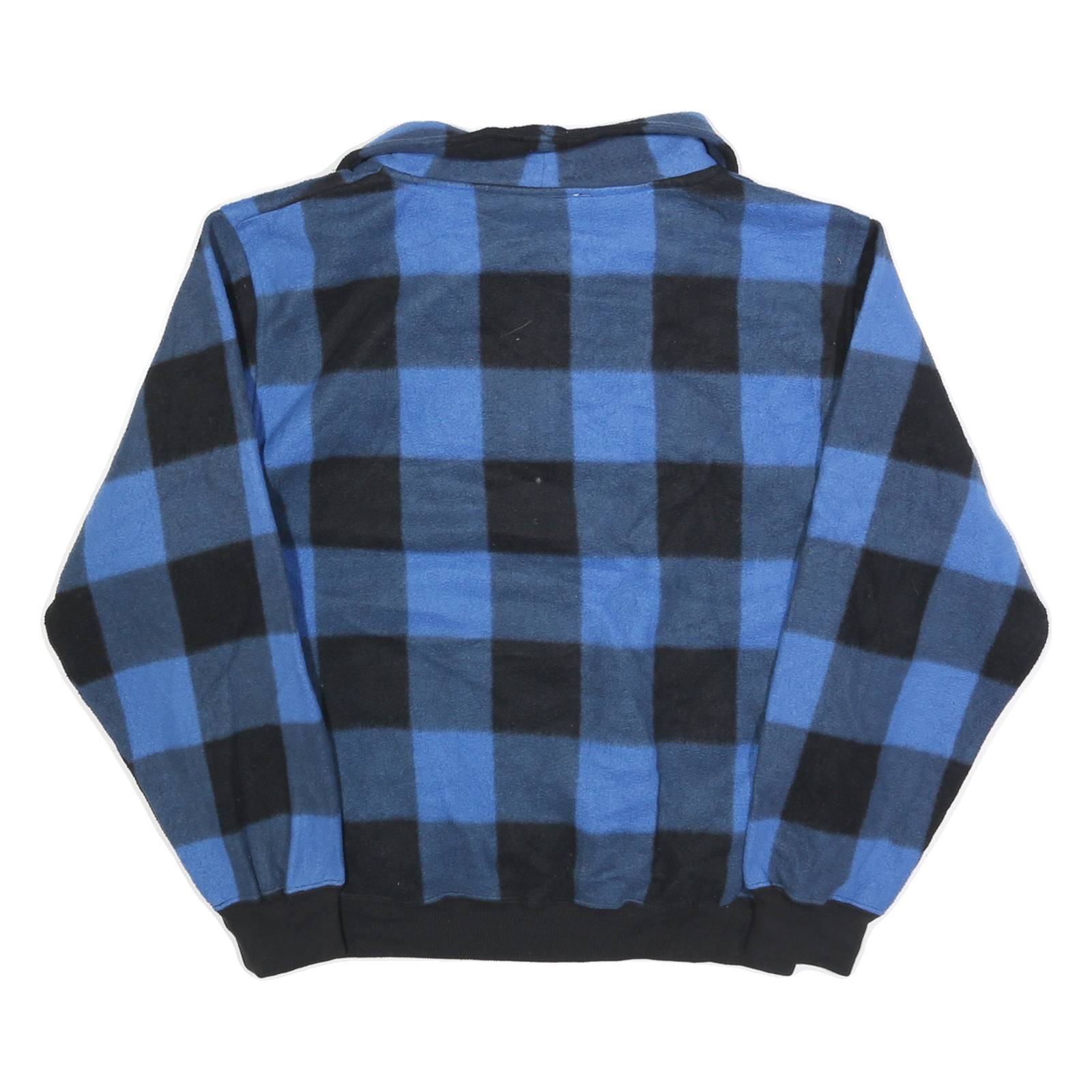 TRADER BAY Womens Blue & Black Patterned Jumper Pullover Check Round Neck