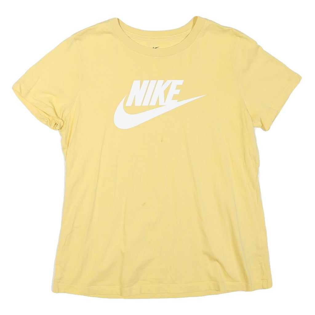 NIKE Womens Yellow T-Shirt M Short Sleeve Crew Neck Cotton Blend Casual