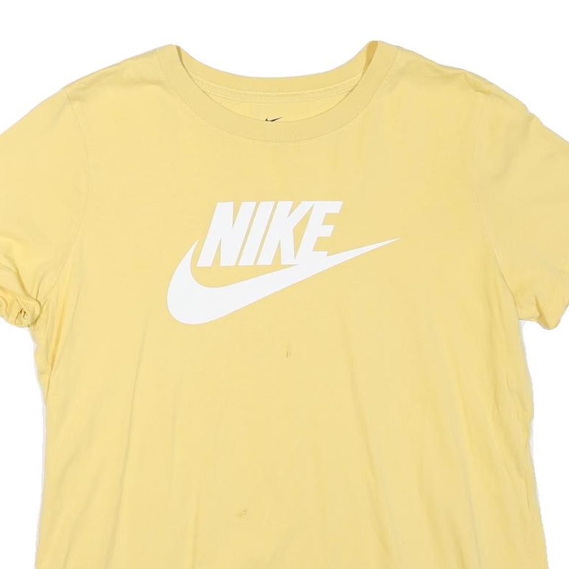 NIKE Womens Yellow T-Shirt M Short Sleeve Crew Neck Cotton Blend Casual
