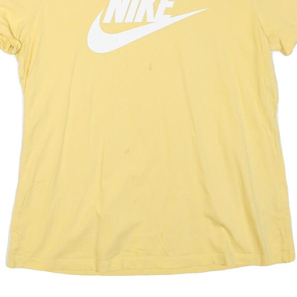 NIKE Womens Yellow T-Shirt M Short Sleeve Crew Neck Cotton Blend Casual