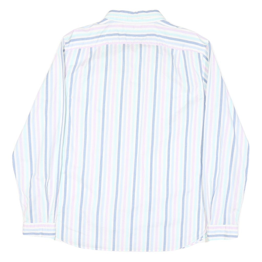 NAUTICA Mens Blue & Pink Striped Cotton Blend Shirt XL Classic Fit Button-Down