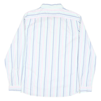 NAUTICA Mens Blue & Pink Striped Cotton Blend Shirt XL Classic Fit Button-Down