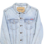 WRANGLER Womens Blue Denim Jacket S Cotton Button Classic Fit Light Wash