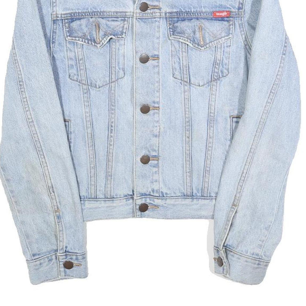 WRANGLER Womens Blue Denim Jacket S Cotton Button Classic Fit Light Wash