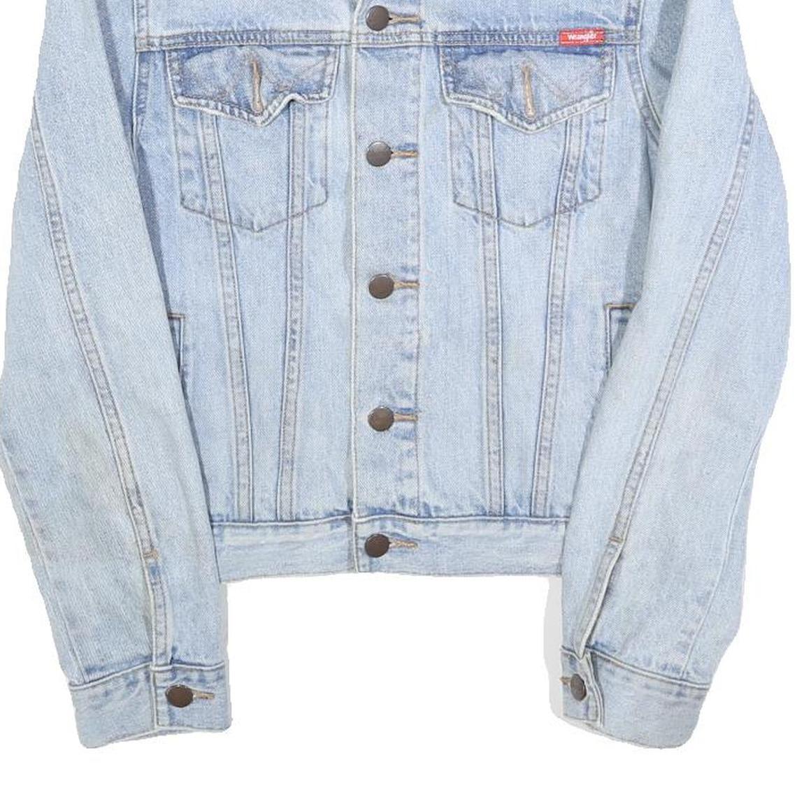 WRANGLER Womens Blue Denim Jacket S Cotton Button Classic Fit Light Wash