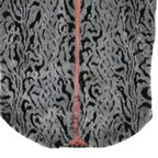 Womens Grey Black Animal Print Faux Fur Jacket L Polyester Blend Sleeveless Open