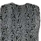 Womens Grey Black Animal Print Faux Fur Jacket L Polyester Blend Sleeveless Open