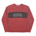 NIKE Womens Red Cotton Blend Crew Neck Sweatshirt M Lightweight Comfort