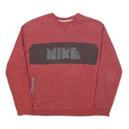NIKE Womens Red Cotton Blend Crew Neck Sweatshirt M Lightweight Comfort