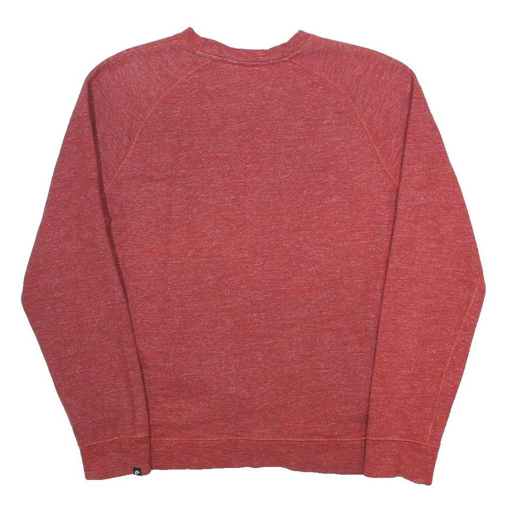 NIKE Womens Red Cotton Blend Crew Neck Sweatshirt M Lightweight Comfort