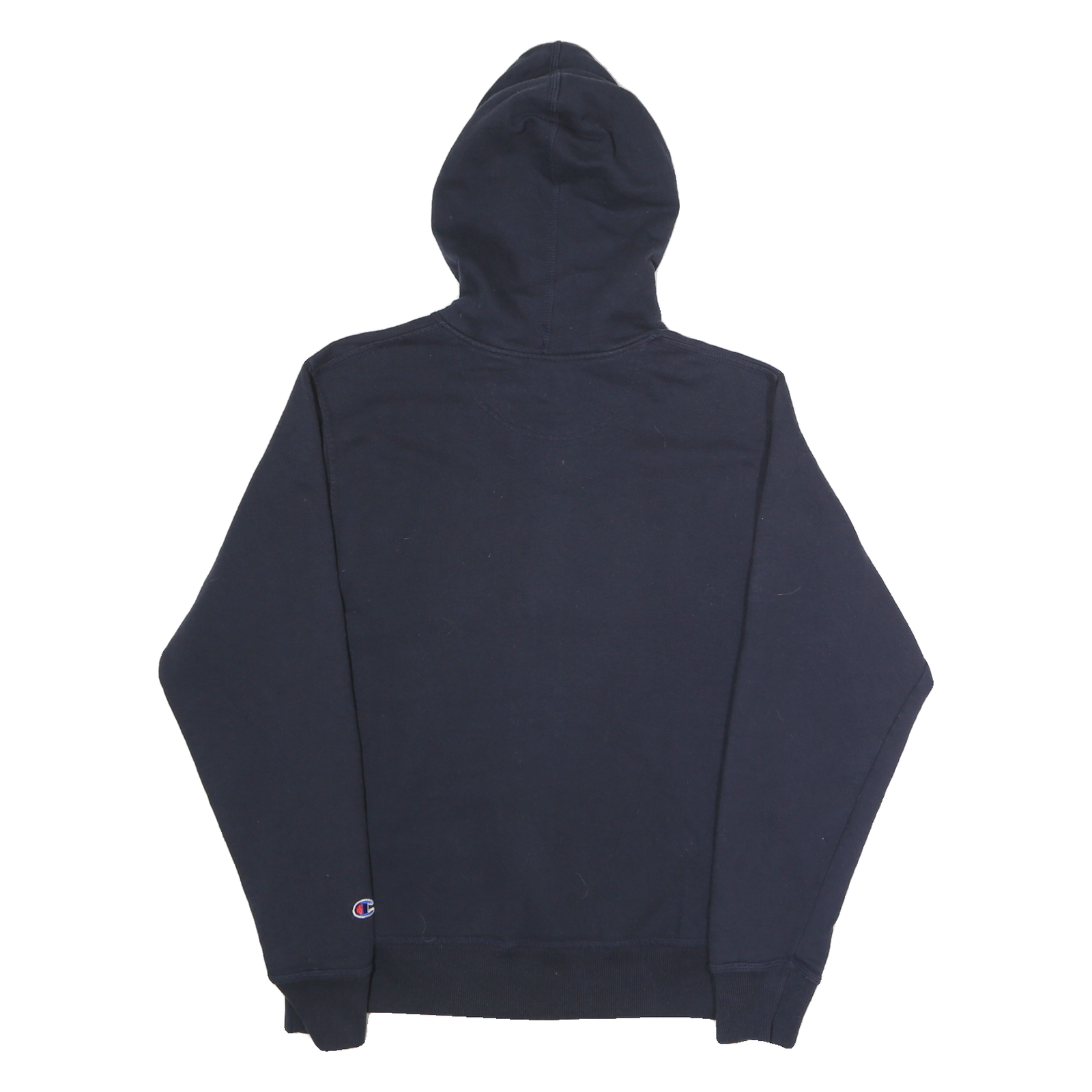 CHAMPION Mens Navy Blue Hoodie S Cotton Blend Pullover Sweatshirt