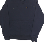 CHAMPION Mens Navy Blue Hoodie S Cotton Blend Pullover Sweatshirt