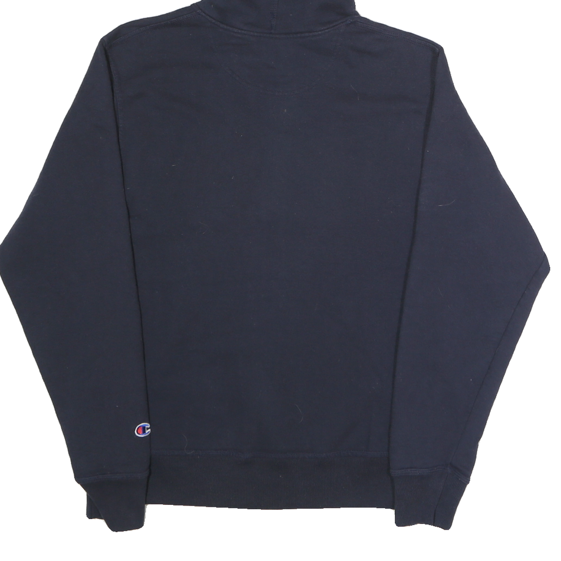 CHAMPION Mens Navy Blue Hoodie S Cotton Blend Pullover Sweatshirt