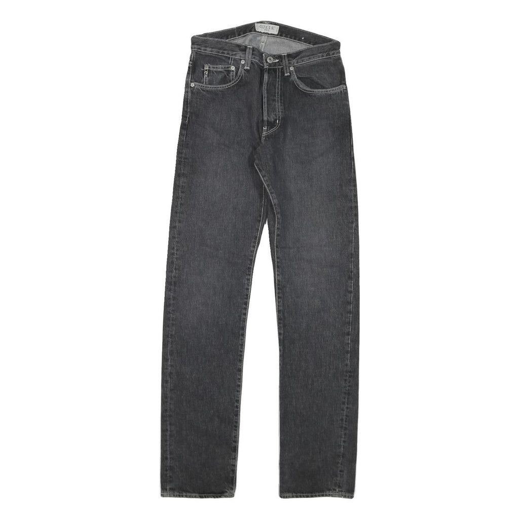 GUESS Womens Regular Fit Straight Leg Denim Dark Wash Jeans W28 L33 Zip Closure