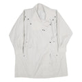 Womens White Cream Jacket UK 8 Polyester Blend Button Closure Plain Elegant