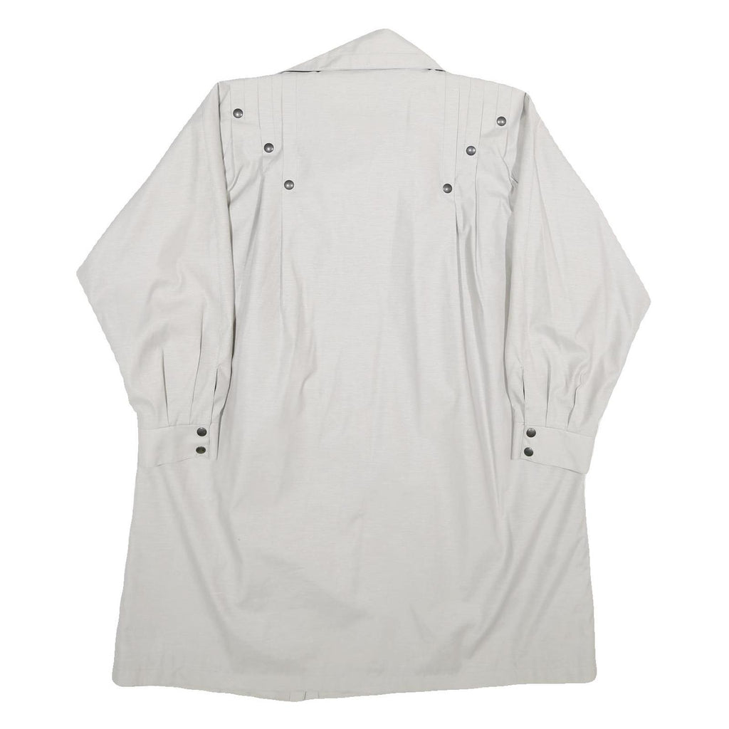 Womens White Cream Jacket UK 8 Polyester Blend Button Closure Plain Elegant