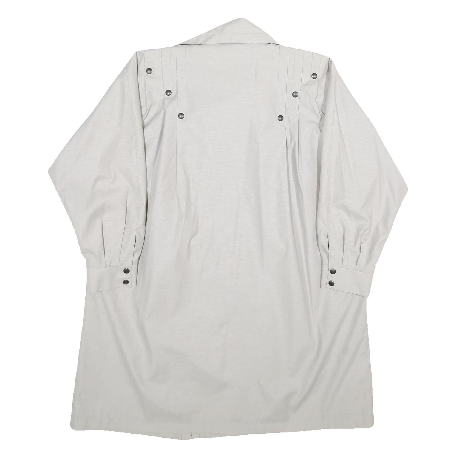 Womens White Cream Jacket UK 8 Polyester Blend Button Closure Plain Elegant