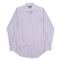POLO RALPH LAUREN Mens Purple & White Stripe Shirt S Cotton Long Sleeve Formal