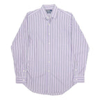 POLO RALPH LAUREN Mens Purple & White Stripe Shirt S Cotton Long Sleeve Formal