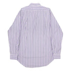POLO RALPH LAUREN Mens Purple & White Stripe Shirt S Cotton Long Sleeve Formal