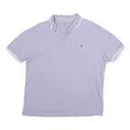 TOMMY HILFIGER Mens Light Purple Polo Shirt Short Sleeve Cotton L Casual Top