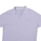 TOMMY HILFIGER Mens Light Purple Polo Shirt Short Sleeve Cotton L Casual Top