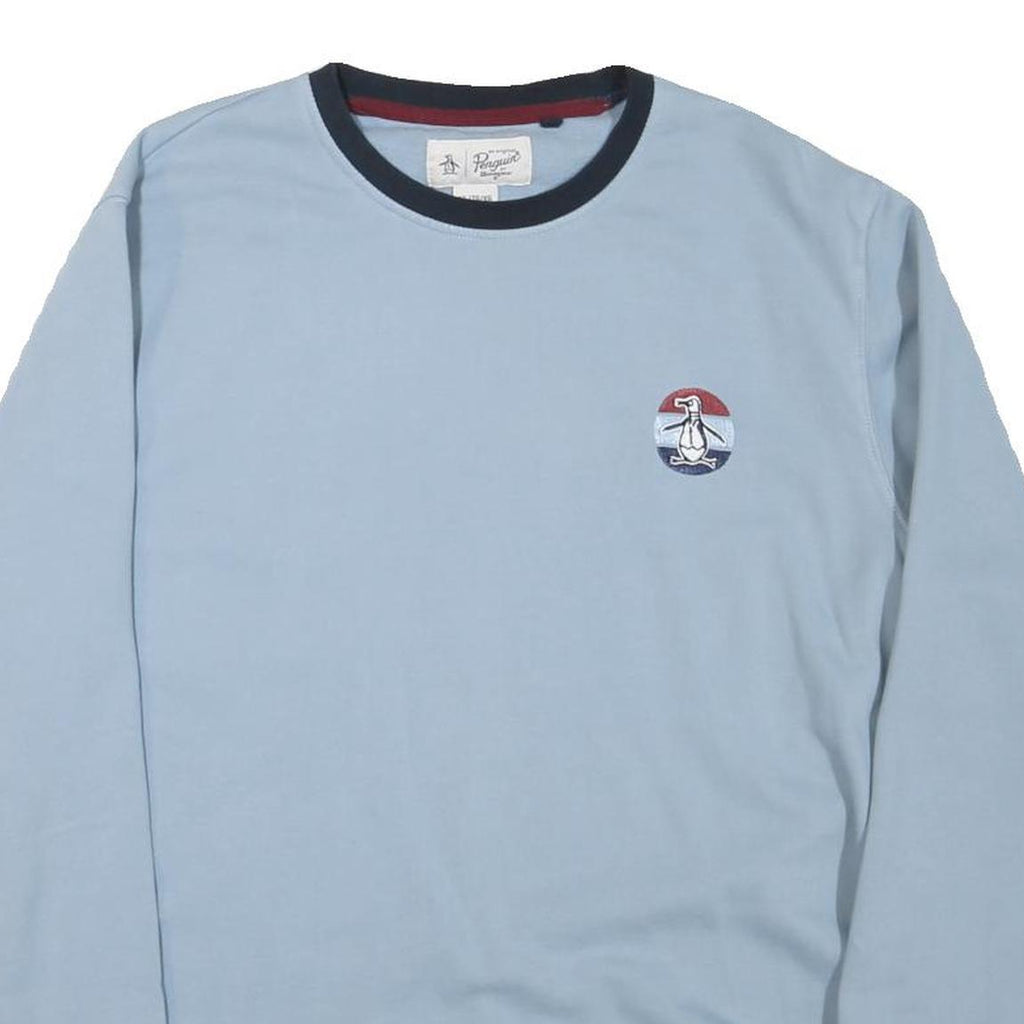 ORIGINAL PENGUIN Mens Blue & Navy Crew Neck XL Cotton Blend Sweatshirt Pullover