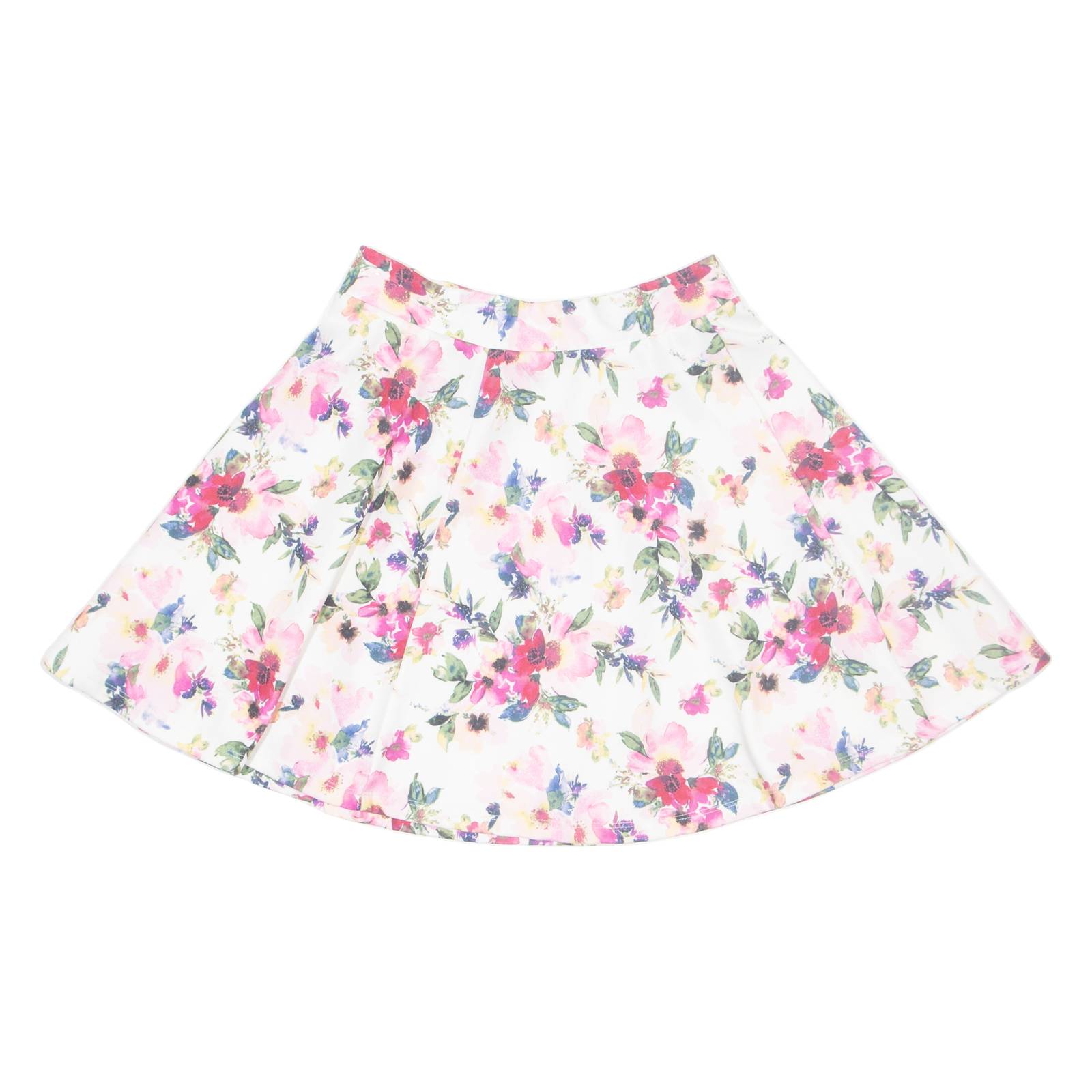 FB SISTER Womens Skater Skirt Cream Short Floral XS