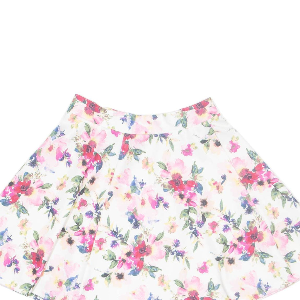 FB SISTER Womens Skater Skirt Cream Short Floral XS