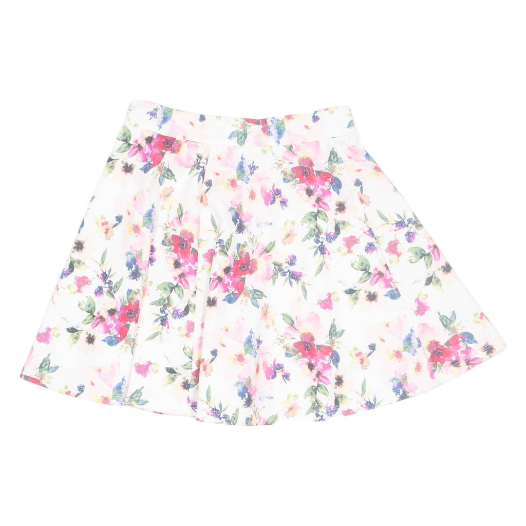 FB SISTER Womens Skater Skirt Cream Short Floral XS