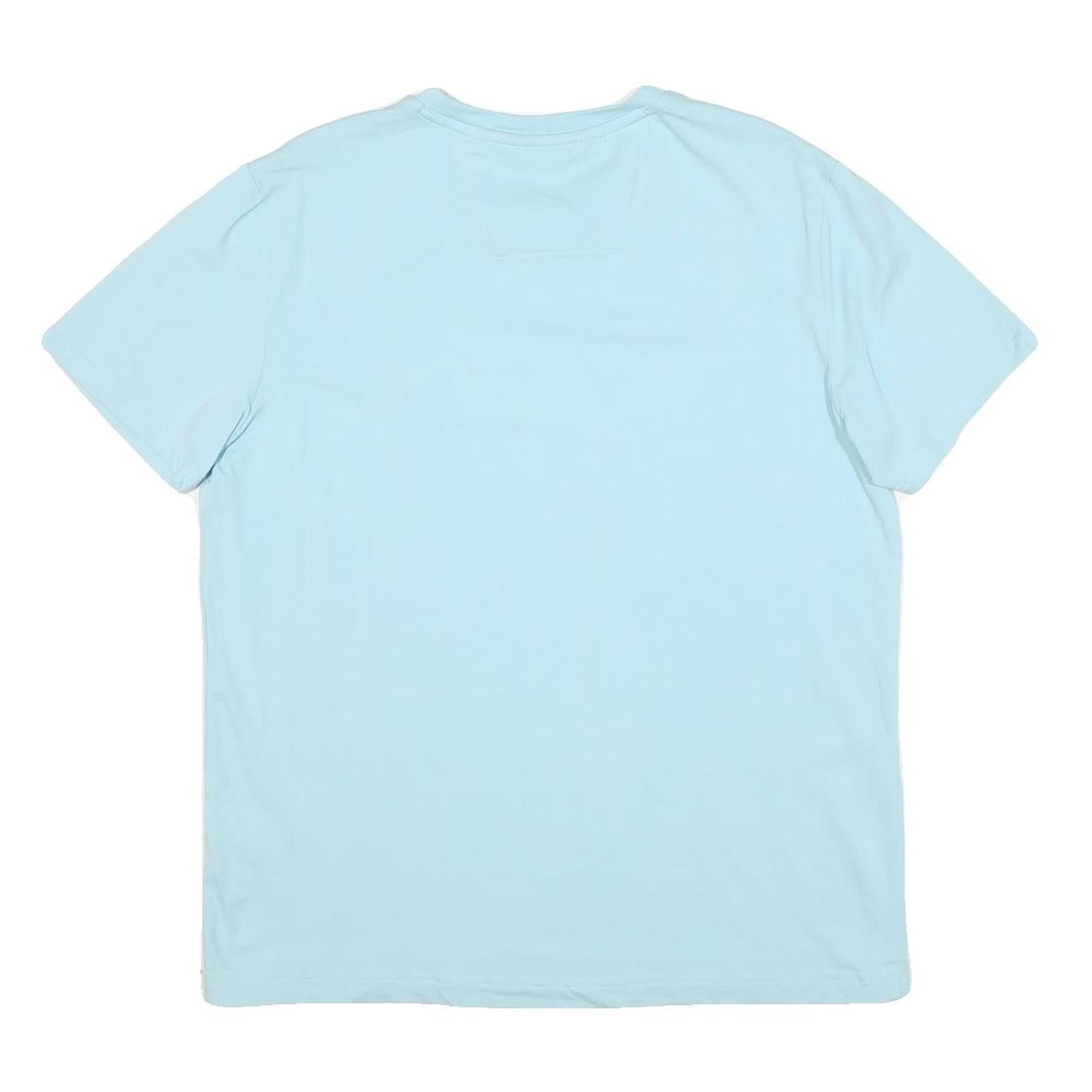 NAUTICA Mens Light Blue Graphic T-Shirt L Short Sleeve Crew Neck Cotton Blend