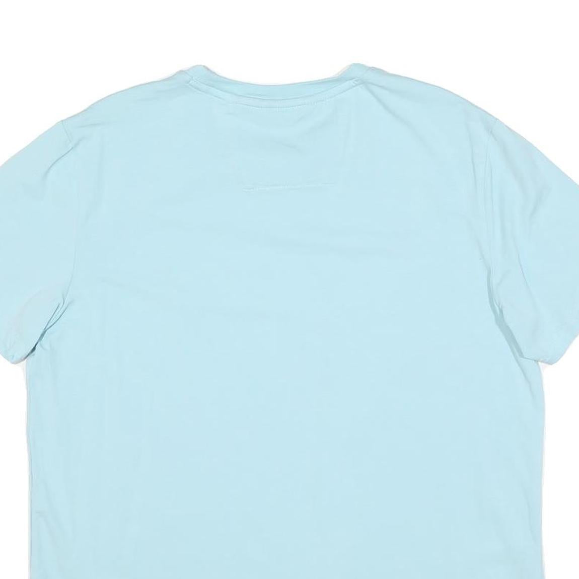 NAUTICA Mens Light Blue Graphic T-Shirt L Short Sleeve Crew Neck Cotton Blend