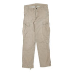 CARHARTT Mens Regular Beige Cargo Cotton Blend Trousers W32 L32 Workwear