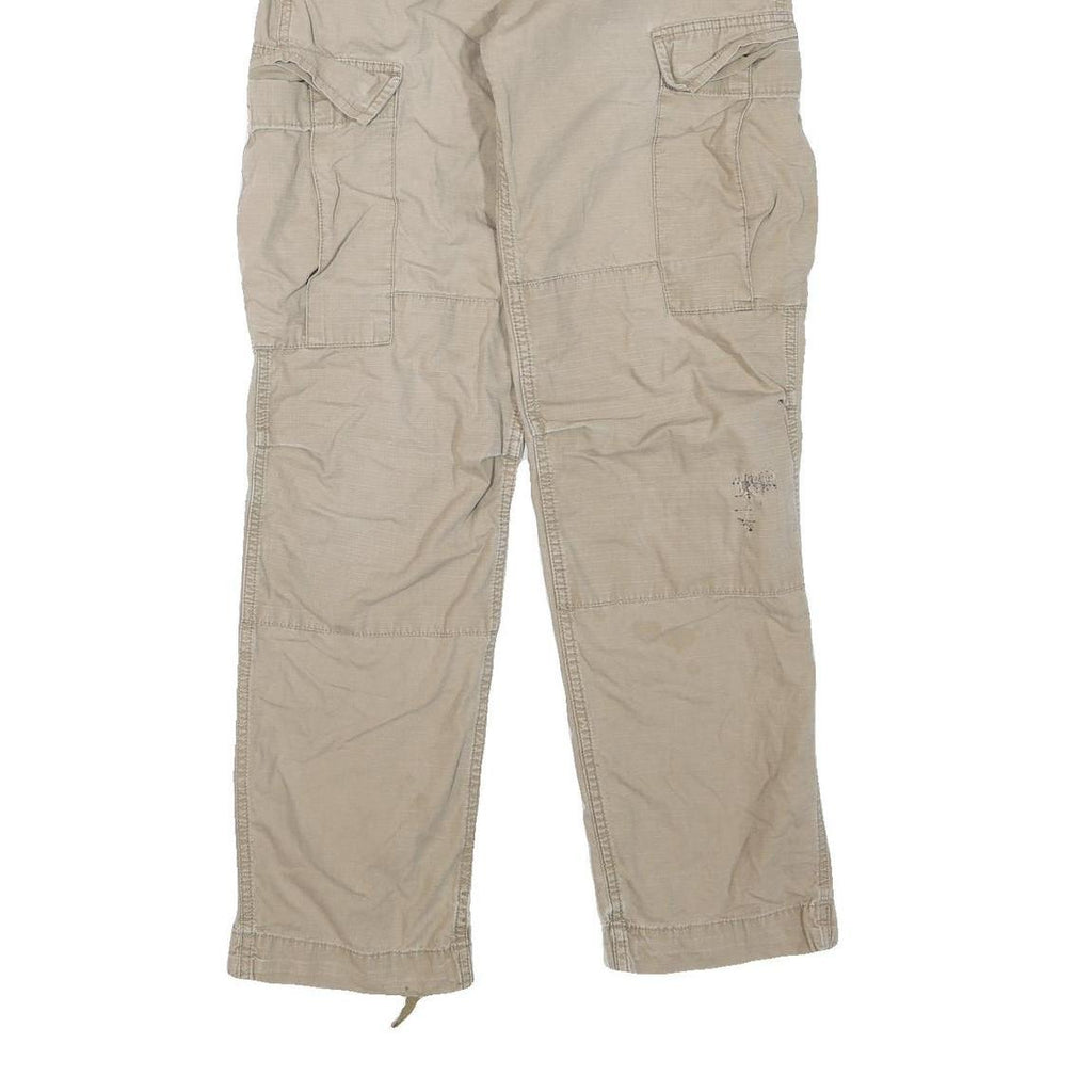 CARHARTT Mens Regular Beige Cargo Cotton Blend Trousers W32 L32 Workwear