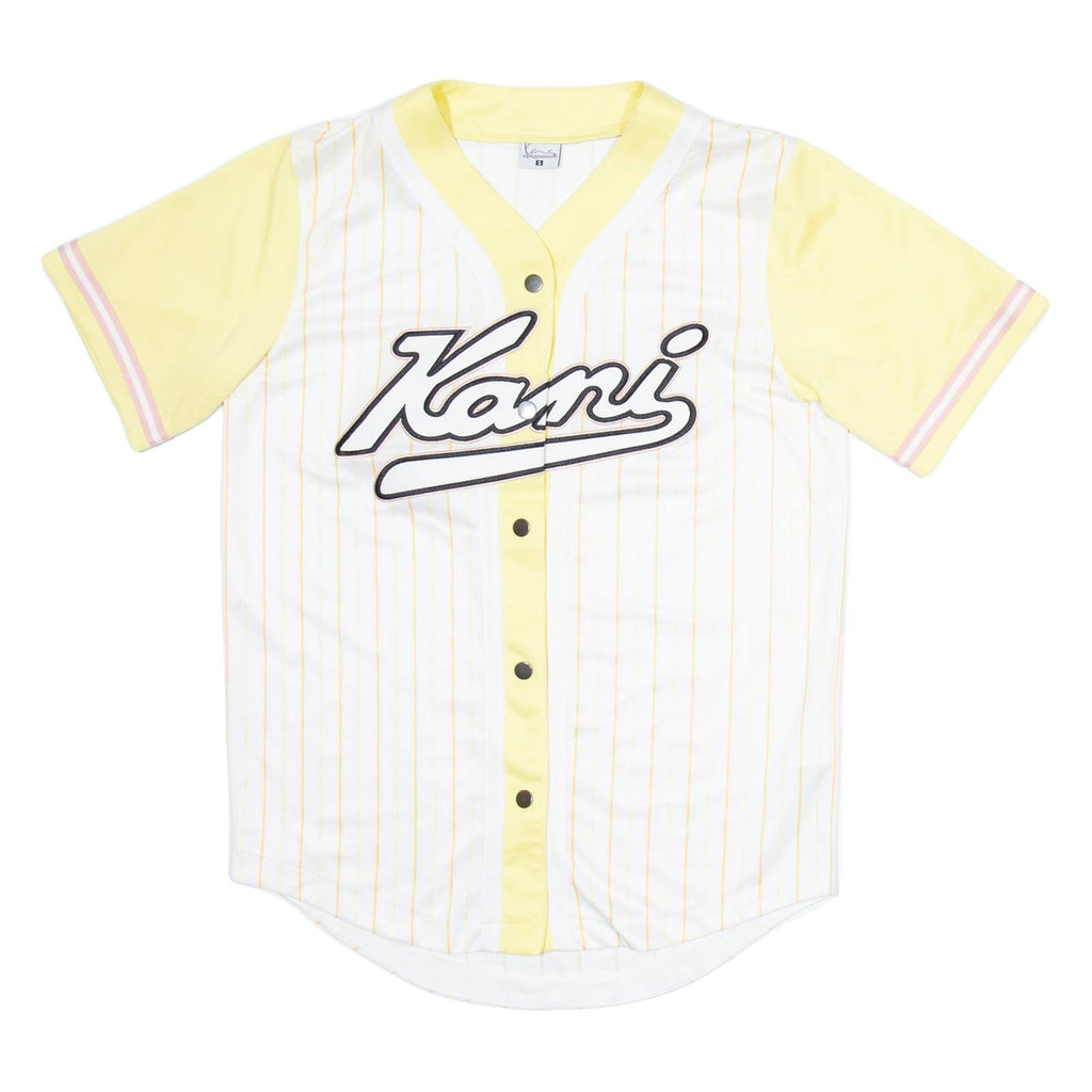 KARL KANI Womens Jersey White USA Button Neck S