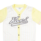 KARL KANI Womens Jersey White USA Button Neck S