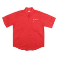 CHASE AUTHENTICS Mens Red Sears Point Short Sleeve Shirt L Button Collar Cotton
