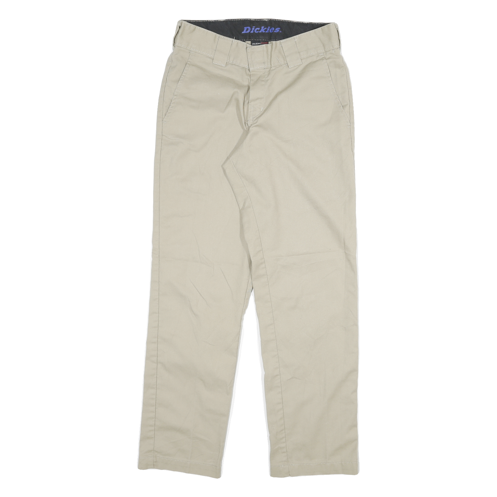 DICKIES Mens Slim Beige Cotton Blend Slim Straight Trousers W28 L27 Workwear