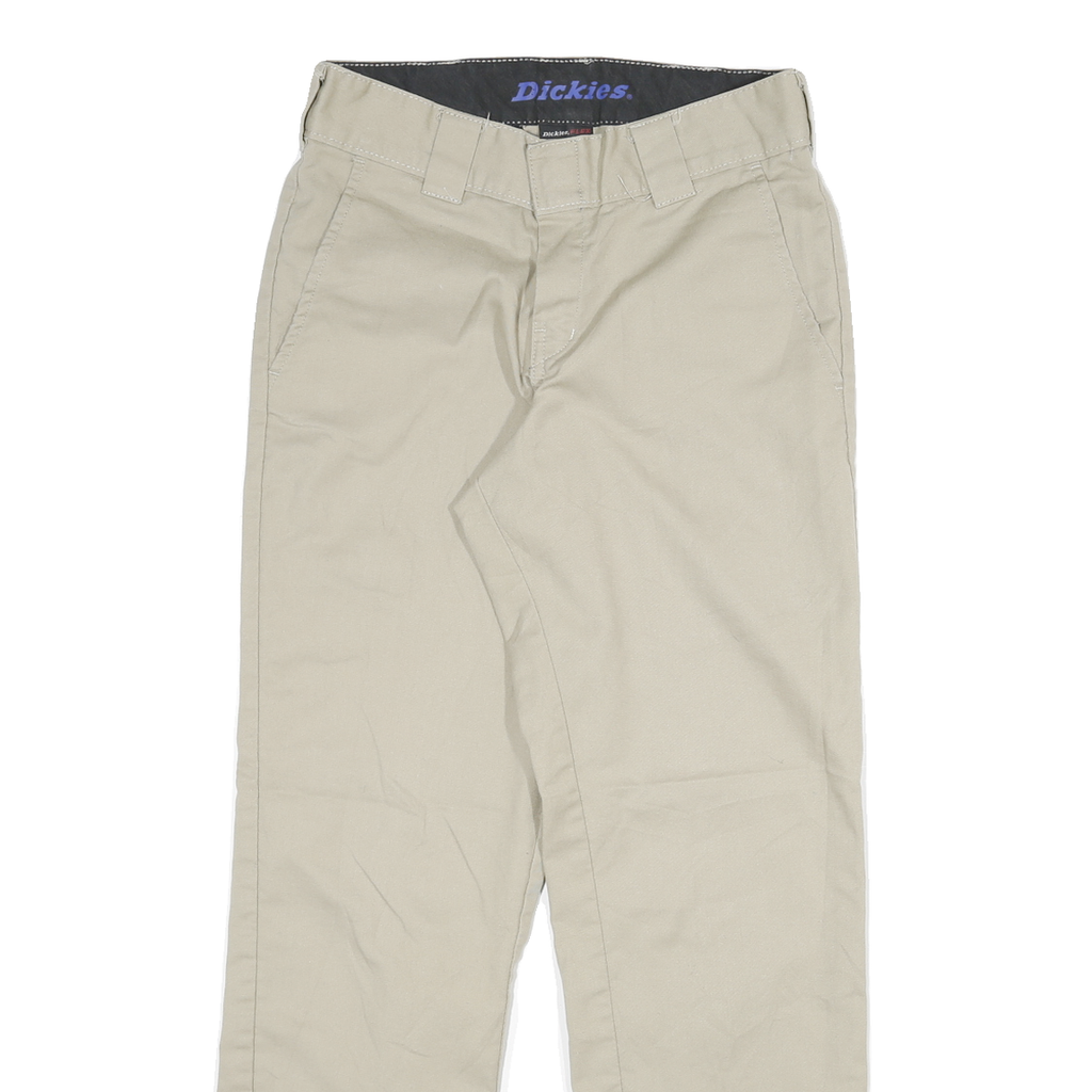 DICKIES Mens Slim Beige Cotton Blend Slim Straight Trousers W28 L27 Workwear
