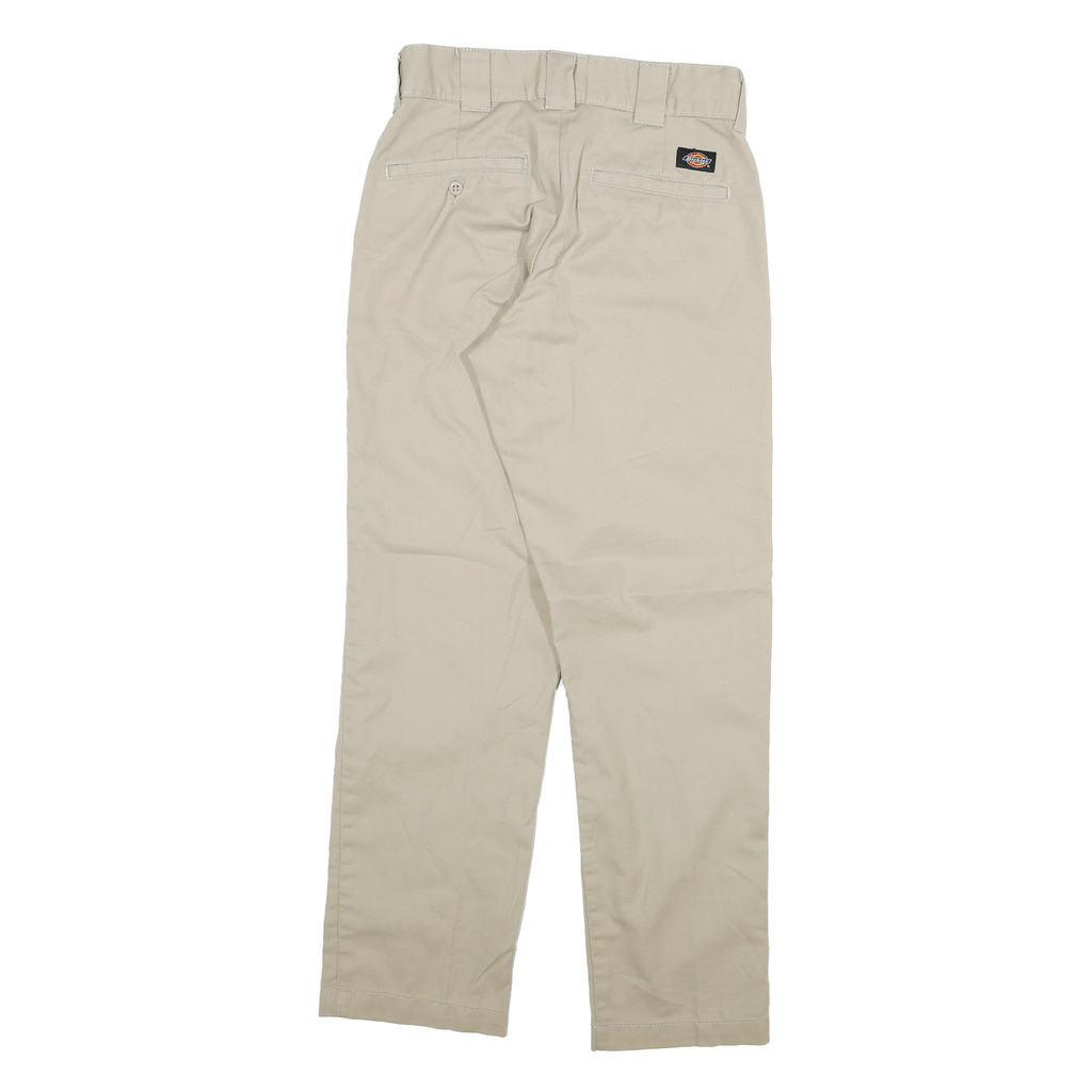DICKIES Mens Slim Beige Cotton Blend Slim Straight Trousers W28 L27 Workwear