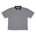 TOMMY HILFIGER Mens Blue & White Striped Short Sleeve Polo Shirt XL Cotton