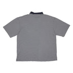 TOMMY HILFIGER Mens Blue & White Striped Short Sleeve Polo Shirt XL Cotton