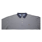 TOMMY HILFIGER Mens Blue & White Striped Short Sleeve Polo Shirt XL Cotton