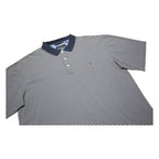 TOMMY HILFIGER Mens Blue & White Striped Short Sleeve Polo Shirt XL Cotton