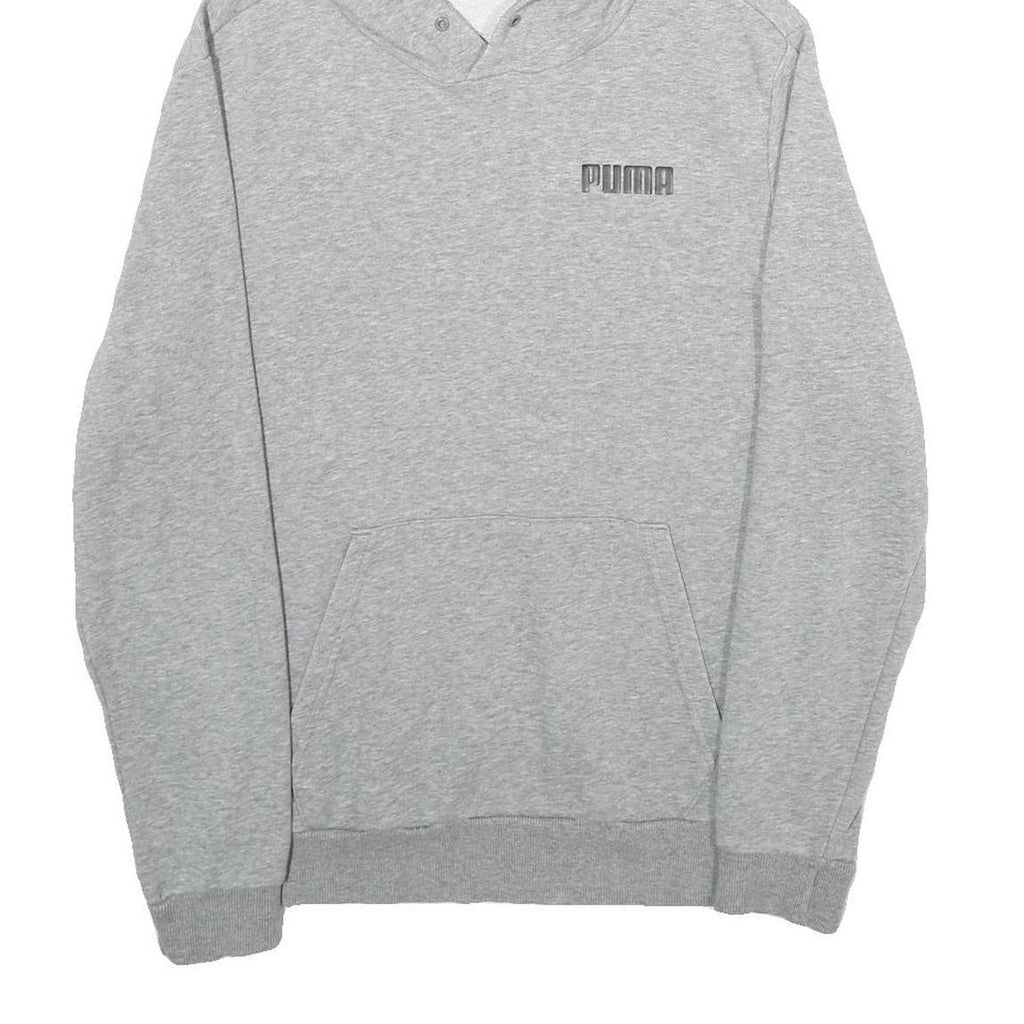 PUMA Mens Grey Hoodie S Cotton Blend Pullover Casual Sports Sweatshirt