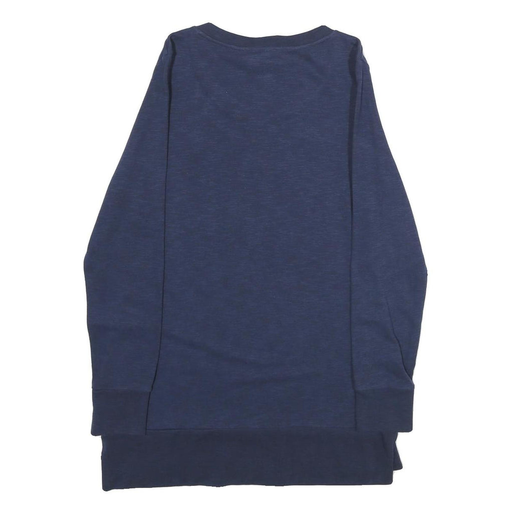 MAJESTIC Womens Blue Seattle Seahawks Lace Up Neck M Cotton Blend Sweatshirt