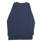 MAJESTIC Womens Blue Seattle Seahawks Lace Up Neck M Cotton Blend Sweatshirt