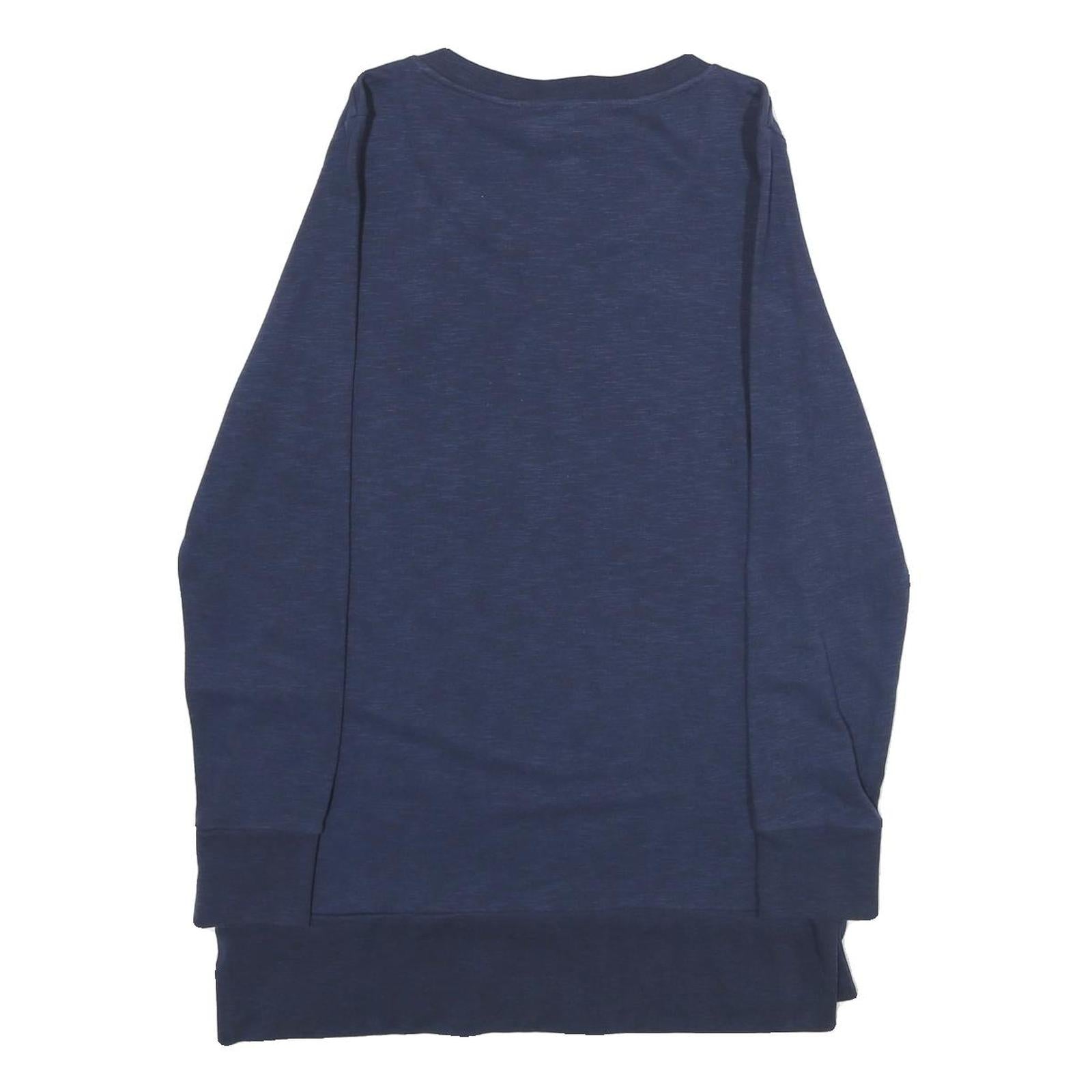 MAJESTIC Womens Blue Seattle Seahawks Lace Up Neck M Cotton Blend Sweatshirt